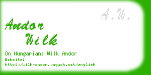 andor wilk business card